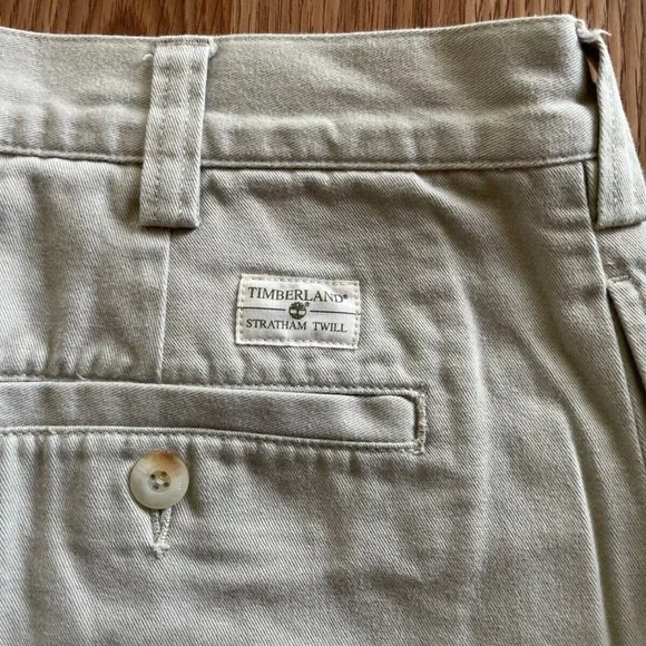 Timberland Men Shorts STRATHAM TWILL Khaki Beige Cotton Shorts Size 36 - Picture 7 of 9